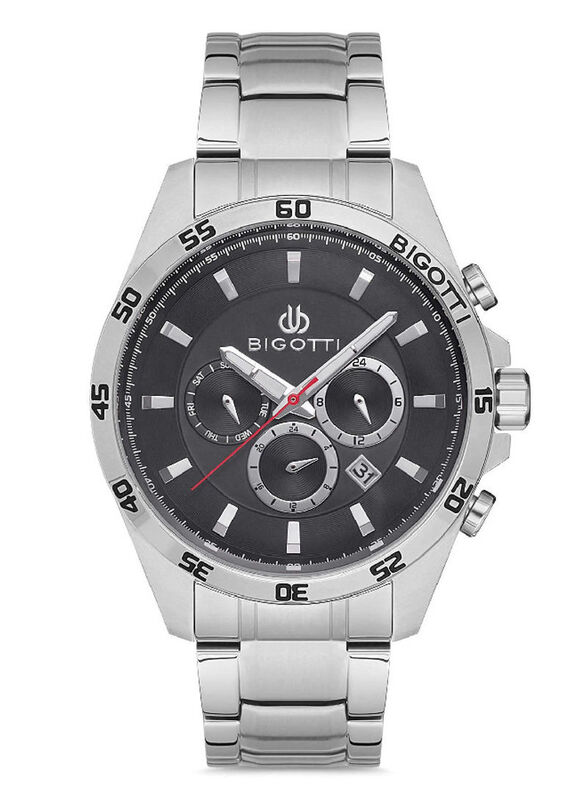 Bigotti Analog Watch for Men with Stainless Steel Band, Chronograph, BG.1.10173-2, Silver-Black
Bigotti Analog Watch for Men with Stainless Steel Band, Chronograph, BG.1.10173-2, Silver-Black