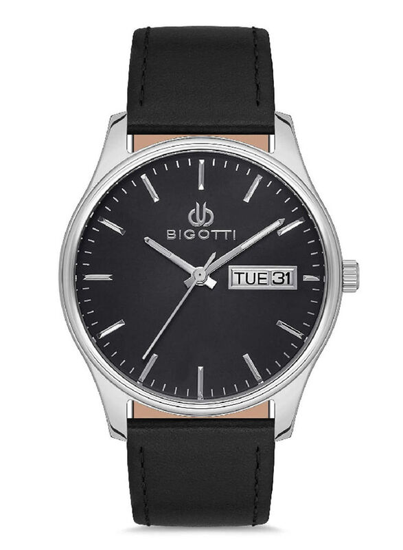 Bigotti Analog Watch for Men with Leather Band, Water Resistant, BG.1.10168-2, Black-Black
Bigotti Analog Watch for Men with Leather Band, Water Resistant, BG.1.10168-2, Black-Black
