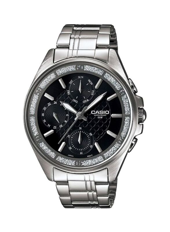 Casio Enticer Analog Wrist Watch for Women with Stainless Steel Band, Water Resistant, LTP-2086D-1AV, Silver-Black
Casio Enticer Analog Wrist Watch for Women with Stainless Steel Band, Water Resistant, LTP-2086D-1AV, Silver-Black