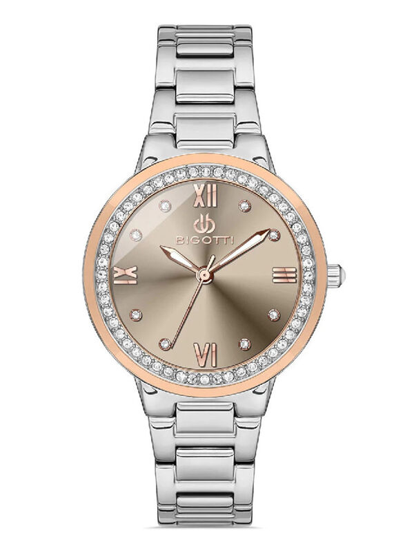 Bigotti Roma Analog Watch for Womens with Stainless Steel Band, Water Resistant, BG.1.10348-4, Silver-Rose Gold
Bigotti Roma Analog Watch for Womens with Stainless Steel Band, Water Resistant, BG.1.10348-4, Silver-Rose Gold