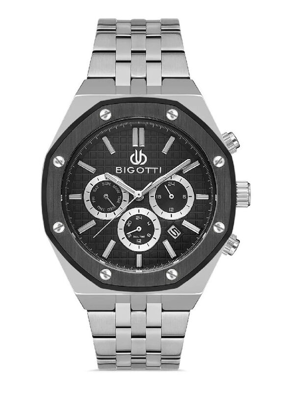 Bigotti Analog Watch for Men with Stainless Steel Band, Water Resistant, BG.1.10332-1, Silver-Black
Bigotti Analog Watch for Men with Stainless Steel Band, Water Resistant, BG.1.10332-1, Silver-Black