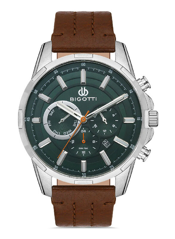 Bigotti Milano Analog Watch for Men with Leather Band, Chronograph, BG.1.10299-2, Dark Brown-Green
Bigotti Milano Analog Watch for Men with Leather Band, Chronograph, BG.1.10299-2, Dark Brown-Green