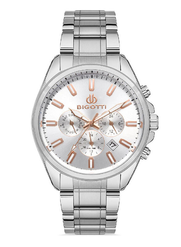 Bigotti Analog Watch for Men with Stainless Steel Band, Chronograph, BG.1.10328-1, Silver
Bigotti Analog Watch for Men with Stainless Steel Band, Chronograph, BG.1.10328-1, Silver
