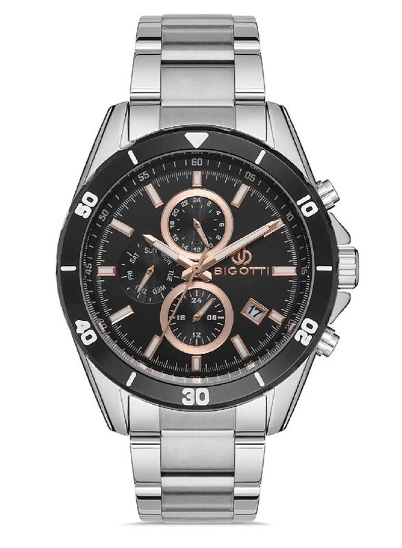 Bigotti Analog Watch for Men with Stainless Steel Band, Water Resistant, BG.1.10247-3, Silver-Black
Bigotti Analog Watch for Men with Stainless Steel Band, Water Resistant, BG.1.10247-3, Silver-Black