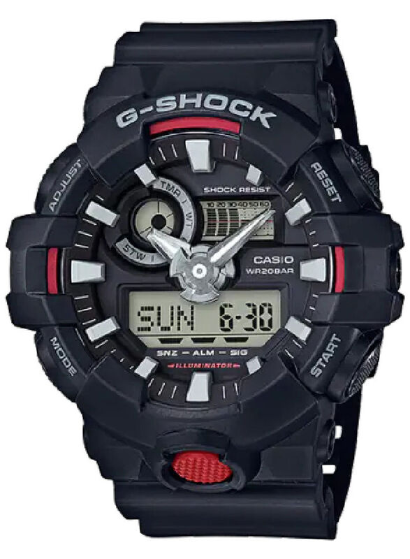 Casio G-Shock Analog & Digital Watch for Men With Resin Band, Water Resistant, GA700-1A, Black-Black
Casio G-Shock Analog & Digital Watch for Men With Resin Band, Water Resistant, GA700-1A, Black-Black