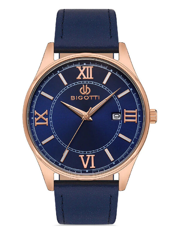 Bigotti Analog Watch for Men with Leather Band, BG.1.10305-2, Dark Blue-Dark Blue
Bigotti Analog Watch for Men with Leather Band, BG.1.10305-2, Dark Blue-Dark Blue