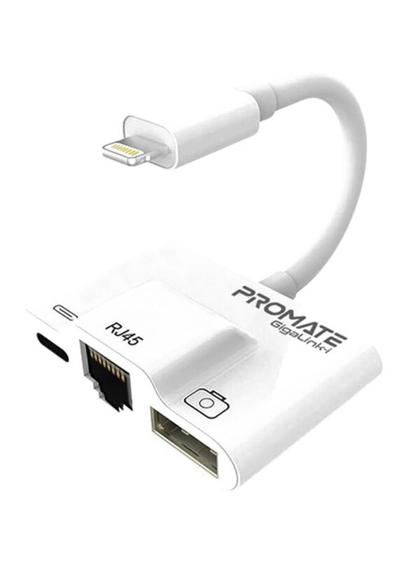 Promate USB Hub, 3-in-1 RJ45 Ethernet LAN Wired Network Adapter Lightning to USB OTG Camera Adapter Kit/2A Pass-Through Charging/Syncing Adapter, Giga
Promate USB Hub, 3-in-1 RJ45 Ethernet LAN Wired Network Adapter Lightning to USB OTG Camera Adapter Kit/2A Pass-Through Charging/Syncing Adapter, Giga