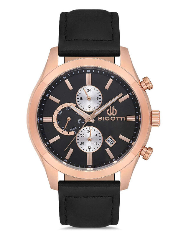 Bigotti Multifunction Analog Watch for Men with Leather Band, Chronograph, BG.1.10132-3, Black
Bigotti Multifunction Analog Watch for Men with Leather Band, Chronograph, BG.1.10132-3, Black