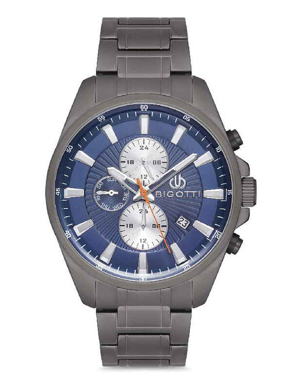 Bigotti Analog Watch for Men with Stainless Steel Band, Chronograph, BG.1.10177-6, Black-Dark Blue
Bigotti Analog Watch for Men with Stainless Steel Band, Chronograph, BG.1.10177-6, Black-Dark Blue