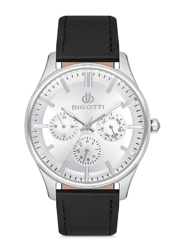 Bigotti Analog Watch for Men with Leather Band, Chronograph, BG.1.10102-1, White-Black
Bigotti Analog Watch for Men with Leather Band, Chronograph, BG.1.10102-1, White-Black