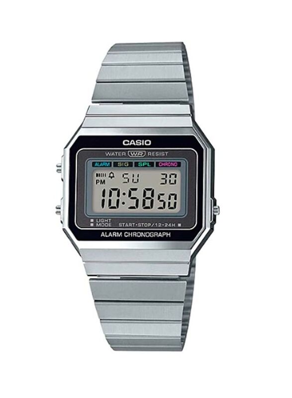 Casio Digital Watch Unisex with Stainless Steel Band, Water Resistant, A700W-1ADF, Silver-Grey
Casio Digital Watch Unisex with Stainless Steel Band, Water Resistant, A700W-1ADF, Silver-Grey