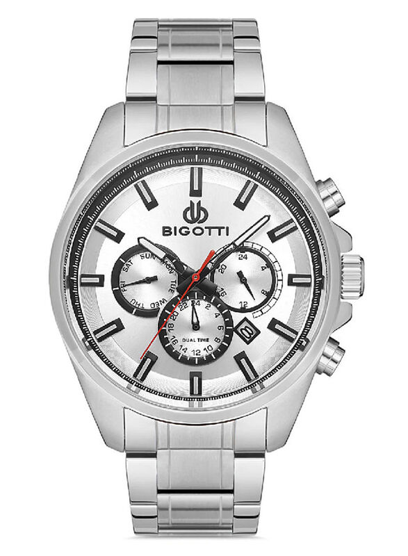 Bigotti Milano Analog Watch for Men with Stainless Steel Band, Chronograph, BG.1.10261-1, White-Silver
Bigotti Milano Analog Watch for Men with Stainless Steel Band, Chronograph, BG.1.10261-1, White-Silver
