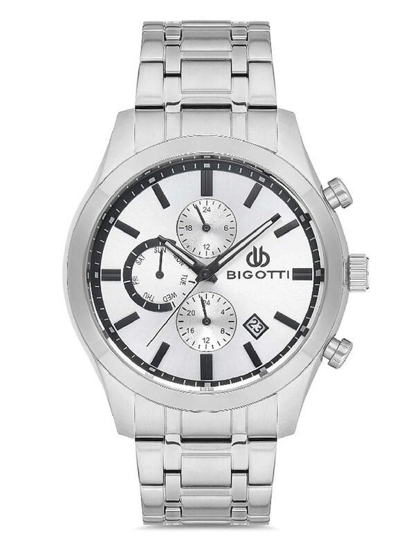 Bigotti Analog Watch for Men with Stainless Steel Band, Chronograph, BG.1.10130-1, White-Silver
Bigotti Analog Watch for Men with Stainless Steel Band, Chronograph, BG.1.10130-1, White-Silver