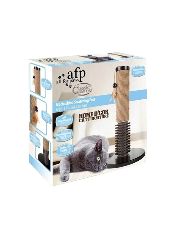 All for Paws Classic Comfort Mochachino Scratching Post with Rubber Bristles for Cats, Brown
All for Paws Classic Comfort Mochachino Scratching Post with Rubber Bristles for Cats, Brown