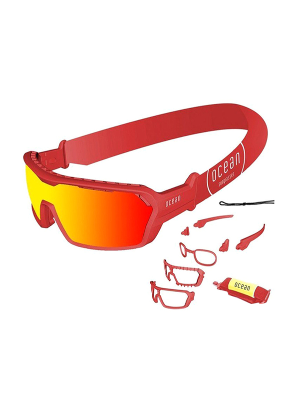 Ocean Glasses Chameleon Polarized Full-Rim Sport Matt Red Frame Sunglasses Unisex, Red Revo Lens with Red Nosepad
Ocean Glasses Chameleon Polarized Full-Rim Sport Matt Red Frame Sunglasses Unisex, Red Revo Lens with Red Nosepad