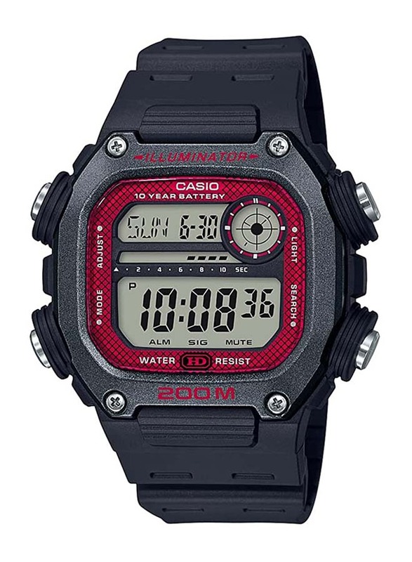 Casio Digital Unisex Watch with Plastic Band, Water Resistant, DW-291H-1BVCF, Black-Grey/Red
Casio Digital Unisex Watch with Plastic Band, Water Resistant, DW-291H-1BVCF, Black-Grey/Red