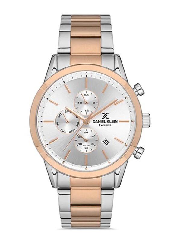 Daniel Klein Exclusive Analog Watch for Men with Stainless Steel Band, Chronograph, DK.1.12961-5, Rose Gold/Silver
Daniel Klein Exclusive Analog Watch for Men with Stainless Steel Band, Chronograph, DK.1.12961-5, Rose Gold/Silver