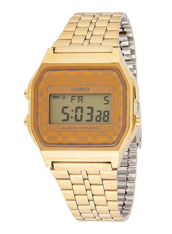 Casio Digital Watch for Men with Stainless Steel Band, Water Resistant, A159WGEA-9ADF, Gold-Grey
Casio Digital Watch for Men with Stainless Steel Band, Water Resistant, A159WGEA-9ADF, Gold-Grey