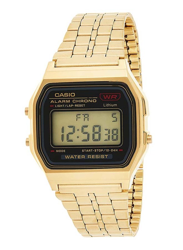Casio Digital Watch for Men with Stainless Steel Band, Water Resistant, A159WGEA-1DF, Gold
Casio Digital Watch for Men with Stainless Steel Band, Water Resistant, A159WGEA-1DF, Gold