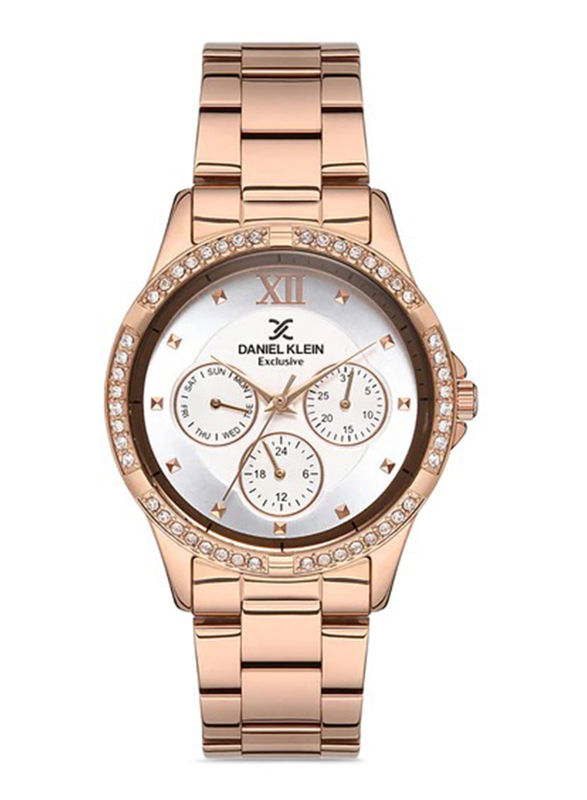 Daniel Klein Exclusive Analog Watch for Women with Stainless Steel Band, Water Resistant and Chronograph, DK.1.12915-3, Rose Gold/Silver
Daniel Klein Exclusive Analog Watch for Women with Stainless Steel Band, Water Resistant and Chronograph, DK.1.12915-3, Rose Gold/Silver