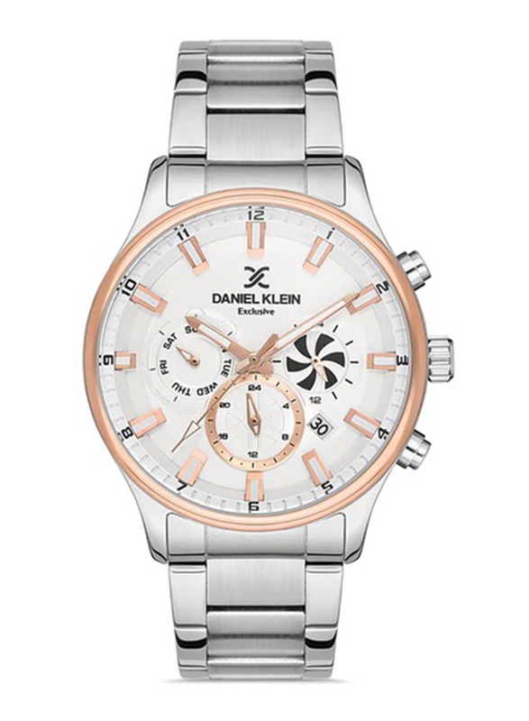 Daniel Klein Exclusive Analog Watch for Men with Stainless Steel Band, Chronograph, DK.1.12960-3, Silver/White-Rose Gold
Daniel Klein Exclusive Analog Watch for Men with Stainless Steel Band, Chronograph, DK.1.12960-3, Silver/White-Rose Gold