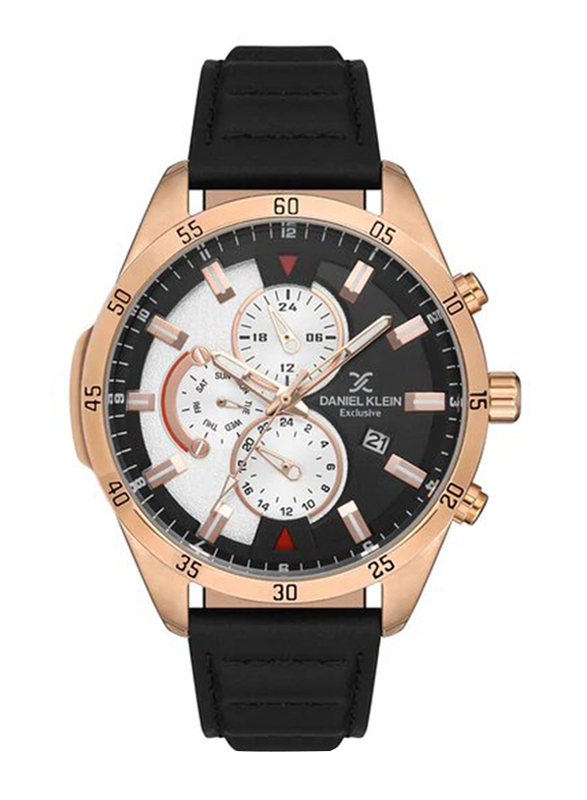 Daniel Klein Exclusive Analog Watch for Men with Leather Band, Water Resistant with Chronograph, Dk.1.12927-3, Black-Rose Gold
Daniel Klein Exclusive Analog Watch for Men with Leather Band, Water Resistant with Chronograph, Dk.1.12927-3, Black-Rose Gold