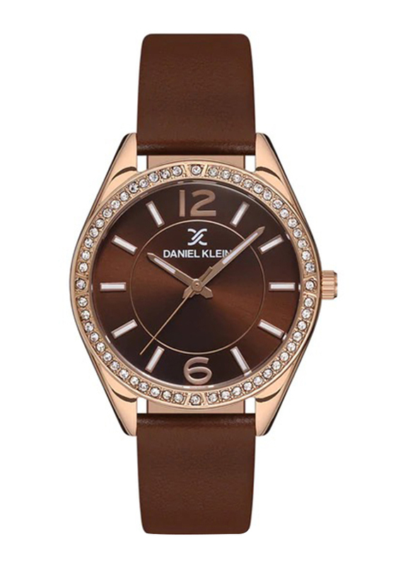 Daniel Klein Premium Analog Watch for Women with Leather Band, DK.1.12916-6, Dark Brown/Rose Gold
Daniel Klein Premium Analog Watch for Women with Leather Band, DK.1.12916-6, Dark Brown/Rose Gold