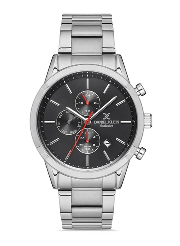 Daniel Klein Exclusive Analog Watch for Men with Stainless Steel Band, Chronograph, DK.1.12961-2, Silver/Black
Daniel Klein Exclusive Analog Watch for Men with Stainless Steel Band, Chronograph, DK.1.12961-2, Silver/Black