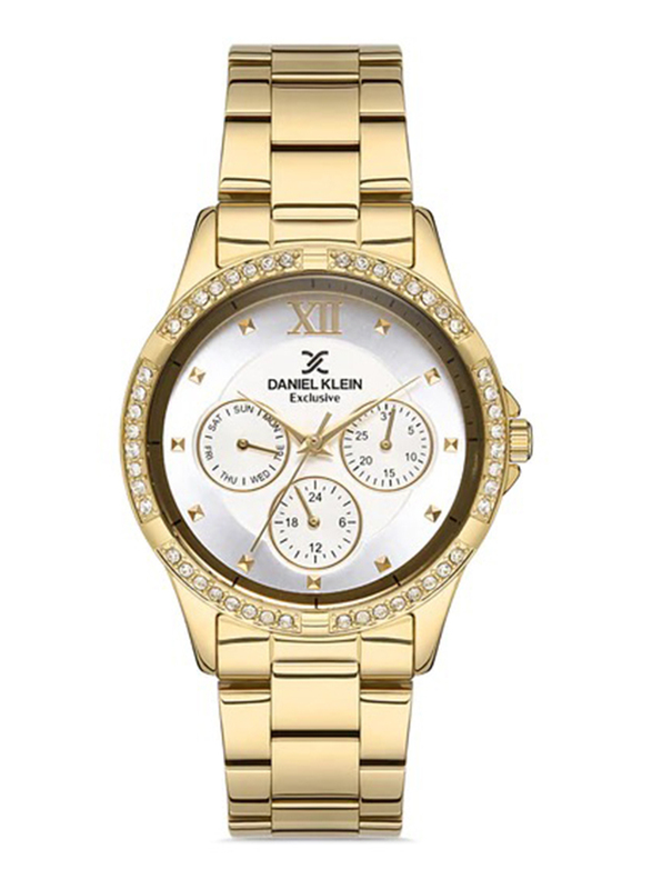 Daniel Klein Exclusive Analog Watch for Women with Stainless Steel Band, Water Resistant and Chronograph, DK.1.12915-2, Gold/Silver
Daniel Klein Exclusive Analog Watch for Women with Stainless Steel Band, Water Resistant and Chronograph, DK.1.12915-2, Gold/Silver