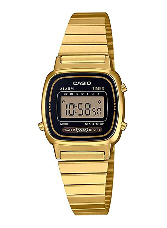 Casio Digital Watch for Women with Stainless Steel Band, Water Resistant, LA670WGA-1D, Gold-Black
Casio Digital Watch for Women with Stainless Steel Band, Water Resistant, LA670WGA-1D, Gold-Black