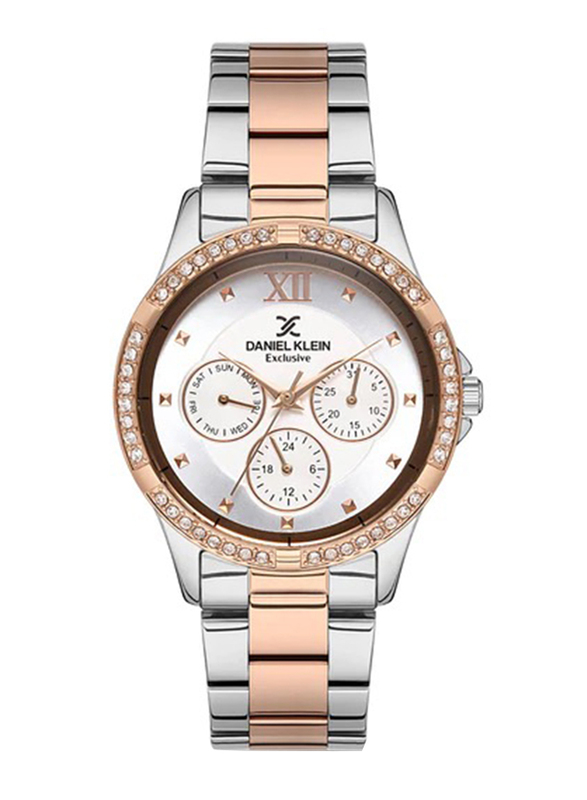 Daniel Klein Exclusive Analog Watch for Women with Stainless Steel Band, Water Resistant with Chronograph, DK.1.12915-5, Multicolour-Silver
Daniel Klein Exclusive Analog Watch for Women with Stainless Steel Band, Water Resistant with Chronograph, DK.1.12915-5, Multicolour-Silver