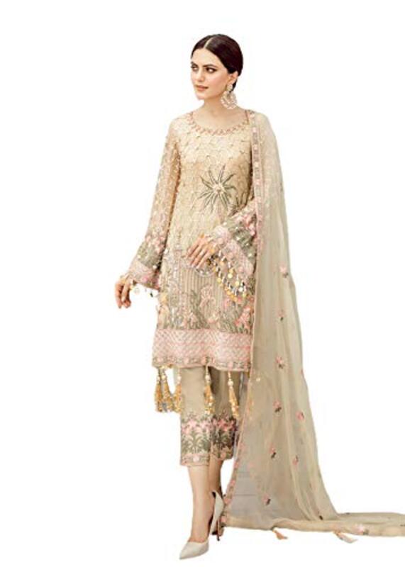 Miss Ethnik Faux Georgette Semi Stitched Top with Unstitched Bottom & Dupatta for Women, Cream
Miss Ethnik Faux Georgette Semi Stitched Top with Unstitched Bottom & Dupatta for Women, Cream