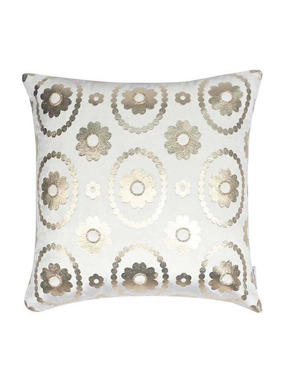 Danube Home Edria Metallic Foil Printedbeaded Decorative Filled Cushion, White/Gold
Danube Home Edria Metallic Foil Printedbeaded Decorative Filled Cushion, White/Gold