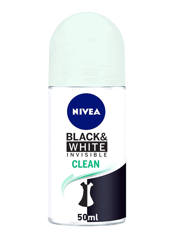 Nivea Black & White Invisible Protection Clean Antiperspirant Roll-On for Women, 50ml
Nivea Black & White Invisible Protection Clean Antiperspirant Roll-On for Women, 50ml