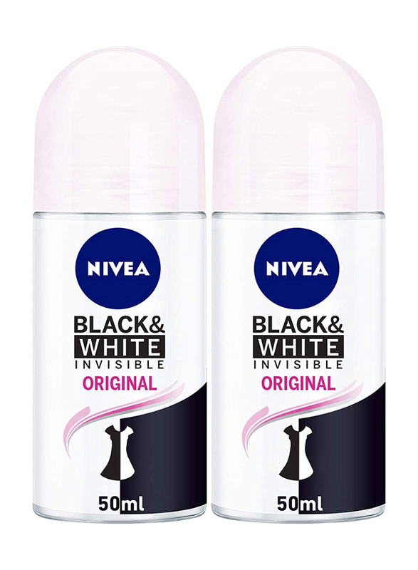 Nivea Black & White Invisible Original Antiperspirant Roll On for Women, 2 x 50ml
Nivea Black & White Invisible Original Antiperspirant Roll On for Women, 2 x 50ml