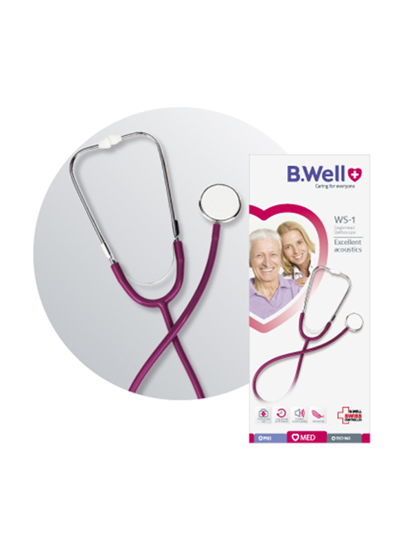 B.Well WS-1 Bordeaux Professional Stethoscope with Single-Head Chest Piece, Pink
B.Well WS-1 Bordeaux Professional Stethoscope with Single-Head Chest Piece, Pink