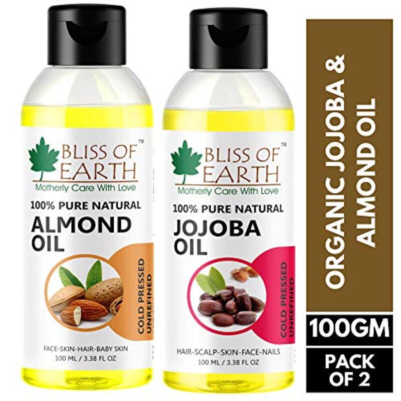 Bliss of Earth 100% Pure Natural Jojoba Oil & Sweet Almond Oil for All Hair Types, 2 x 100ml
Bliss of Earth 100% Pure Natural Jojoba Oil & Sweet Almond Oil for All Hair Types, 2 x 100ml