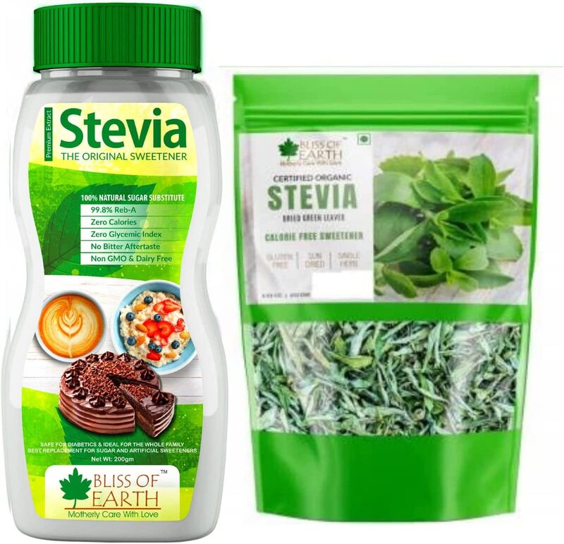 Bliss of Earth 99.8% REB-A Stevia Powder & Certified Organic Stevia Leaves Combo, 2 Pieces
Bliss of Earth 99.8% REB-A Stevia Powder & Certified Organic Stevia Leaves Combo, 2 Pieces