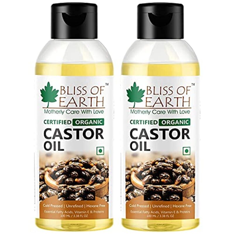 Bliss of Earth Cold Pressed & Hexane Free Organic Castor Oil for All Hair Types, 2 x 100ml
Bliss of Earth Cold Pressed & Hexane Free Organic Castor Oil for All Hair Types, 2 x 100ml
