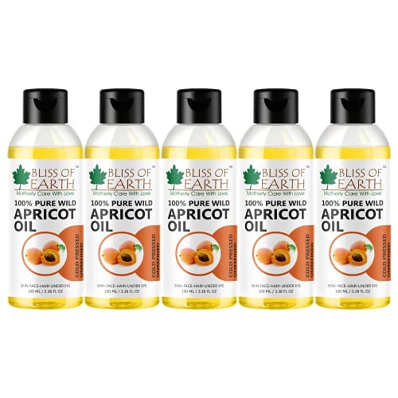 Bliss of Earth Coldpressed & Unrefined Wildcrafted Himalayan Apricot Oil for All Hair Types, 5 x 100ml
Bliss of Earth Coldpressed & Unrefined Wildcrafted Himalayan Apricot Oil for All Hair Types, 5 x 100ml