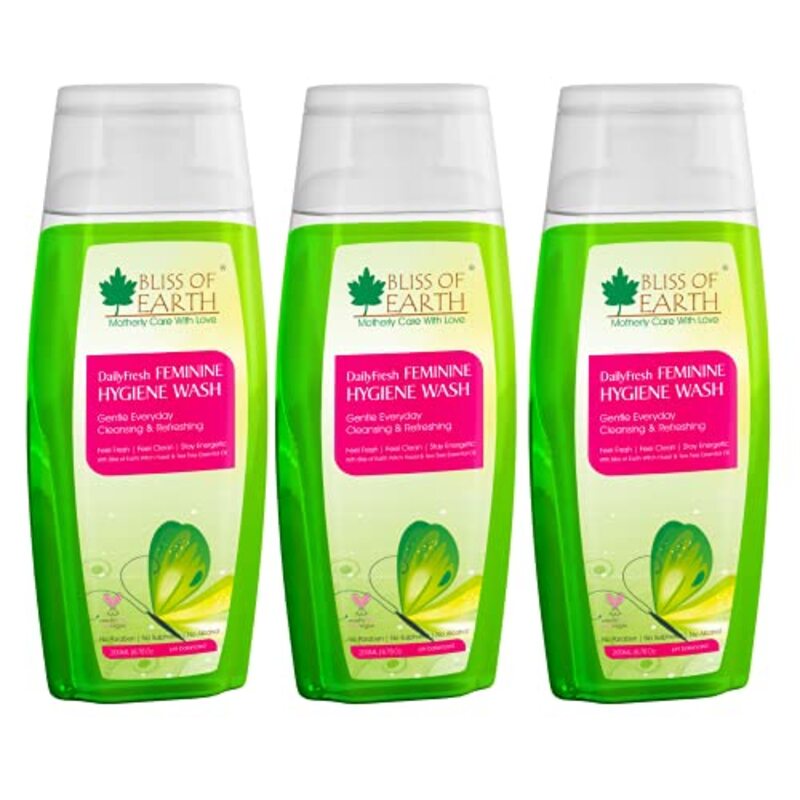 Bliss of Earth Intimate Hygiene Wash with Organic Tea Tree Essential Oil, 3 x 300ml
Bliss of Earth Intimate Hygiene Wash with Organic Tea Tree Essential Oil, 3 x 300ml