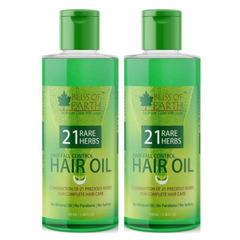 Bliss of Earth Hair Fall Control Hair Oil With 21 Rare Herbs for All Hair Types, 2 x 100ml
Bliss of Earth Hair Fall Control Hair Oil With 21 Rare Herbs for All Hair Types, 2 x 100ml