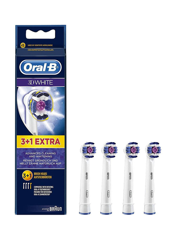 Braun Oral-B 3D Electric Toothbrush Replacement Brush Heads Refill, White, 4 Piece
Braun Oral-B 3D Electric Toothbrush Replacement Brush Heads Refill, White, 4 Piece