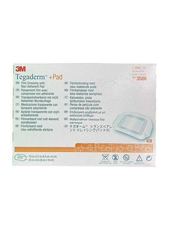 3M Tegaderm+ Pad Film Dressing First Aid with Non-Adherent Pad, 9 x 10cm, 25 Pieces
3M Tegaderm+ Pad Film Dressing First Aid with Non-Adherent Pad, 9 x 10cm, 25 Pieces