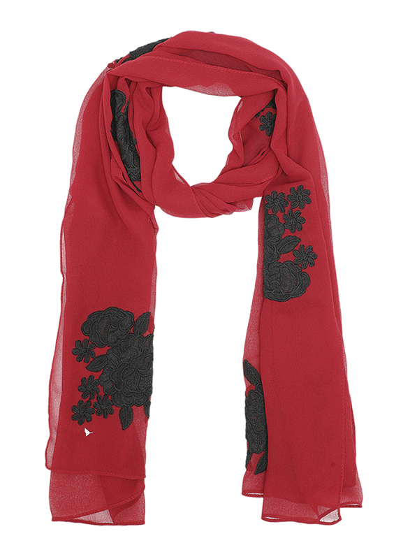 Couture Labs Couturelabs Marzena Rectangular Scarf Embroidered with Black Roses for Women, Maroon
Couture Labs Couturelabs Marzena Rectangular Scarf Embroidered with Black Roses for Women, Maroon