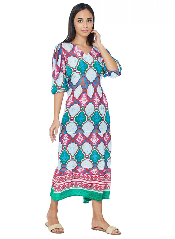 Couture Labs Couturelabs Noreen Moroccon Nights V-Neck Elbow Sleeve Floral Print Maxi Dress, Small, Multicolour
Couture Labs Couturelabs Noreen Moroccon Nights V-Neck Elbow Sleeve Floral Print Maxi Dress, Small, Multicolour