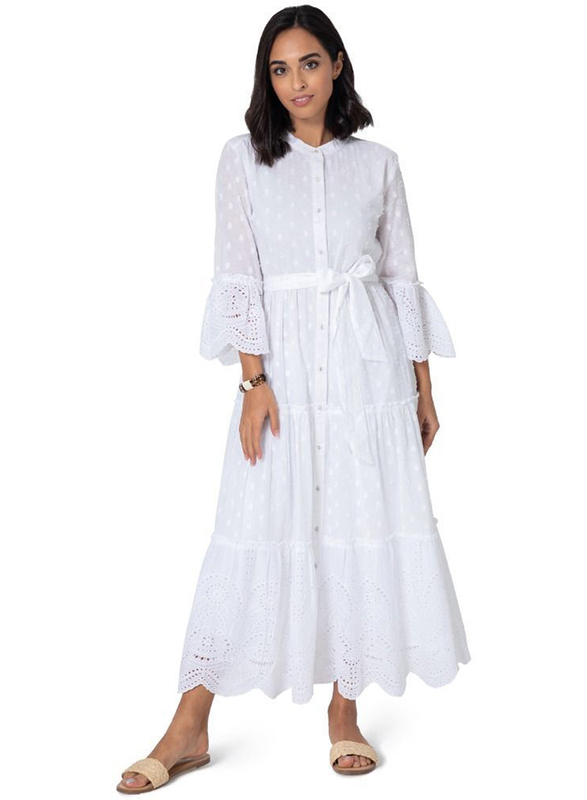 Couture Labs Couturelabs Alexis Santorini Collection Round Neck 3/4 Three Quarter Sleeve Eyelet Print Maxi Dress, Medium, White
Couture Labs Couturelabs Alexis Santorini Collection Round Neck 3/4 Three Quarter Sleeve Eyelet Print Maxi Dress, Medium, White