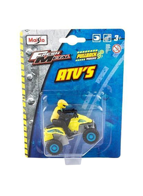 Maisto Fresh Metal Pullback Powered Atv's Motorized, 8cm, Ages 3+, Black/Grey/Yellow
Maisto Fresh Metal Pullback Powered Atv's Motorized, 8cm, Ages 3+, Black/Grey/Yellow