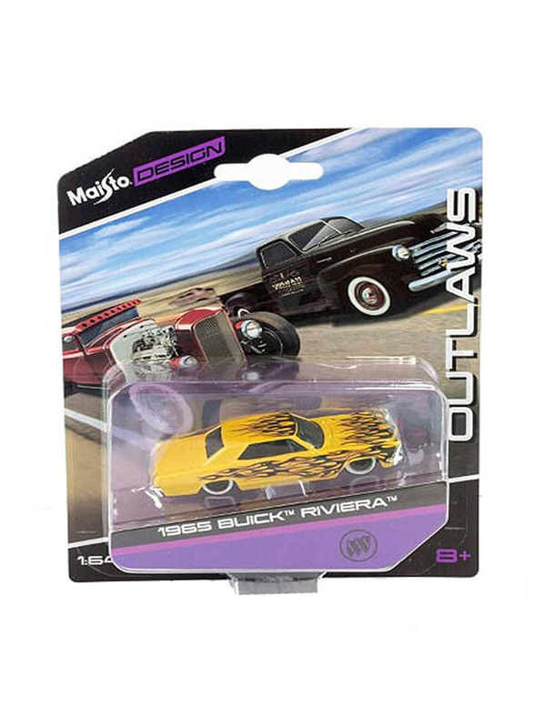 Maisto Design 1:64 Scale Outlaws 1965 Buick Riviera Diecast Model, Ages 8+, Black/Yellow
Maisto Design 1:64 Scale Outlaws 1965 Buick Riviera Diecast Model, Ages 8+, Black/Yellow