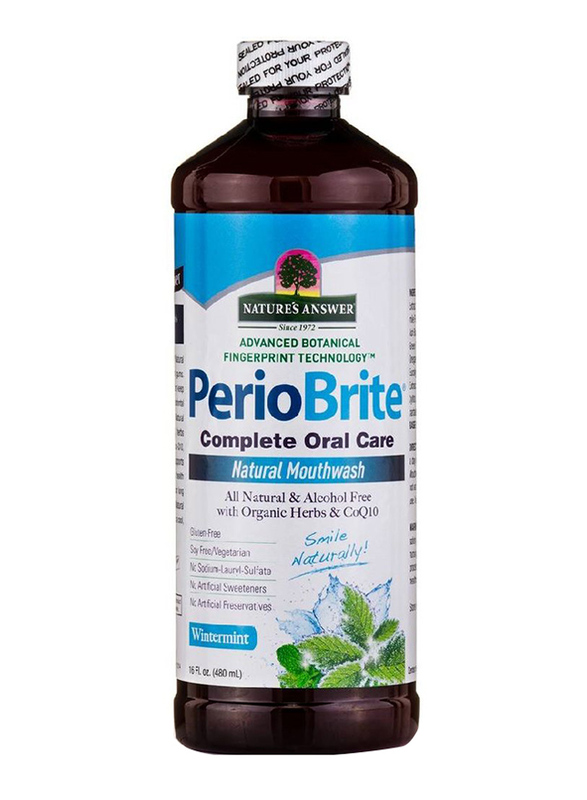 Nature's Answer Perio Brite Complete Oral Care Wintermint Natural Mouthwash, 480ml
Nature's Answer Perio Brite Complete Oral Care Wintermint Natural Mouthwash, 480ml